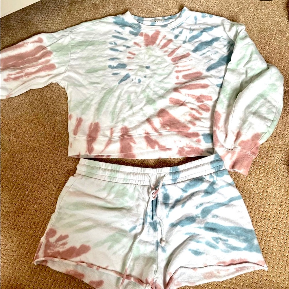 Z Supply Tie Die Sweatshirt & Short Set